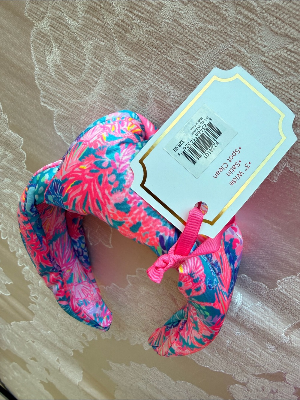 Lilly Pulitzer Kids Knotted Floral Headband in Pink & Blue